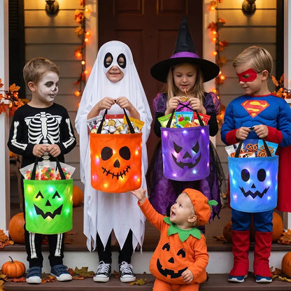 Zorveko 🎃 Light Up the Night! 3-Piece LED Halloween Candy Bucket Set 👻 6