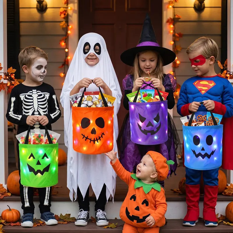 Zorveko 🎃 Light Up the Night! 3-Piece LED Halloween Candy Bucket Set 👻 11