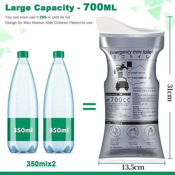 🔥700ML Portable Travel Pee Bags