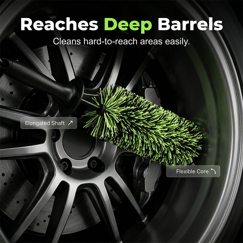 Zorveko 🧼Wheel Barrel Cleaning Brush – Deep Reach Microfiber for Rims 14
