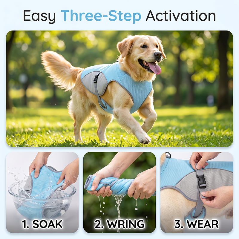 Zorveko Dog Cooling Vest Harness For Summer – perfect for walks, beach or travel 4