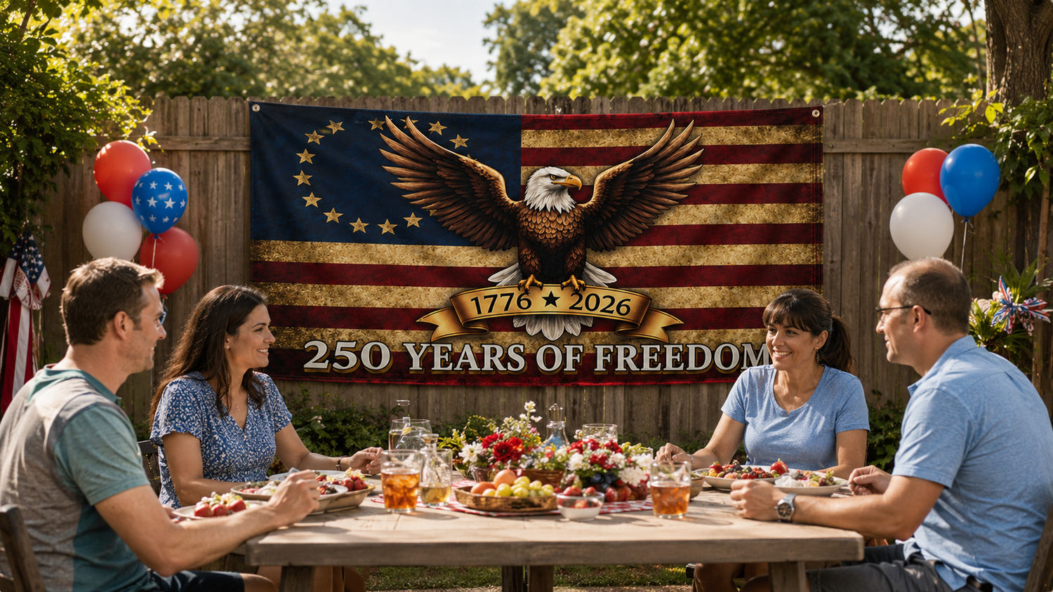 Zorveko 1776–2026 USA 250th Anniversary Patriotic Eagle Flag image_with_text_6L7DaR:image:0
