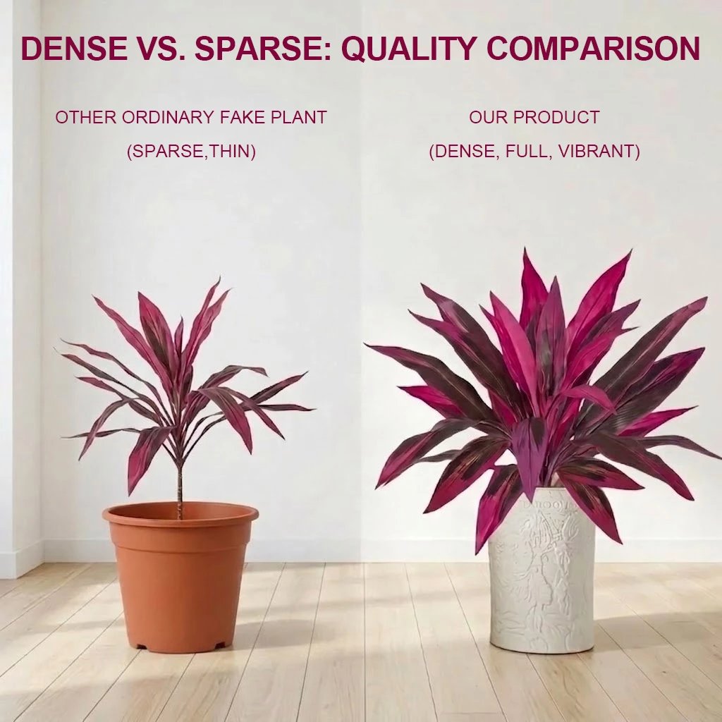 Zorveko 2Pcs Large Artificial Boston Fern & Dragon’s Blood Tree Plants image_with_text_6L7DaR:image:0