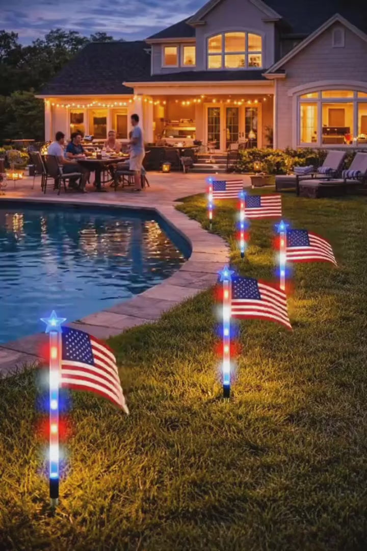 Zorveko 8 Solar American Flag Pathway Lights for 250th Independence Celebration image_with_text_6L7DaR:image:0