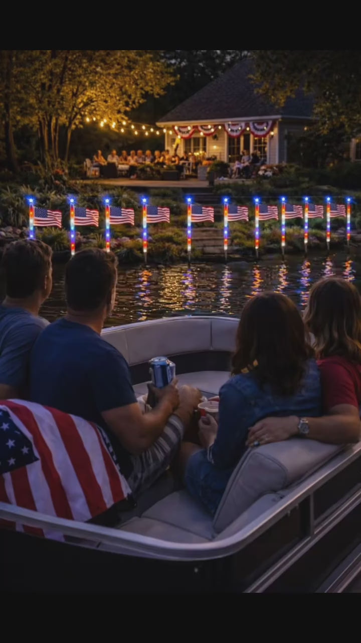 Zorveko 8 Solar American Flag Pathway Lights for 250th Independence Celebration image_with_text_mDxXKe:image:0