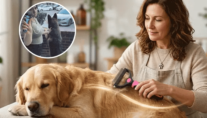 Zorveko 2-in-1 Pet Grooming Rake – Detangle, Deshed & Smooth Fur Easily feature_3
