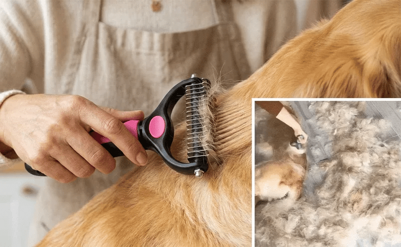 Zorveko 2-in-1 Pet Grooming Rake – Detangle, Deshed & Smooth Fur Easily feature_1