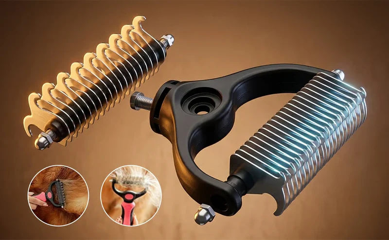 Zorveko 2-in-1 Pet Grooming Rake – Detangle, Deshed & Smooth Fur Easily feature_2