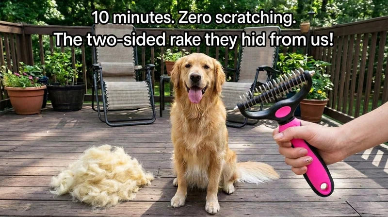 Zorveko 2-in-1 Pet Grooming Rake – Detangle, Deshed & Smooth Fur Easily feature_5