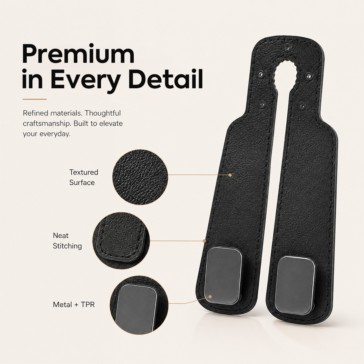 Zorveko Car Seat Back Alcantara Storage Hook image_with_text_QwNQUL:image:0