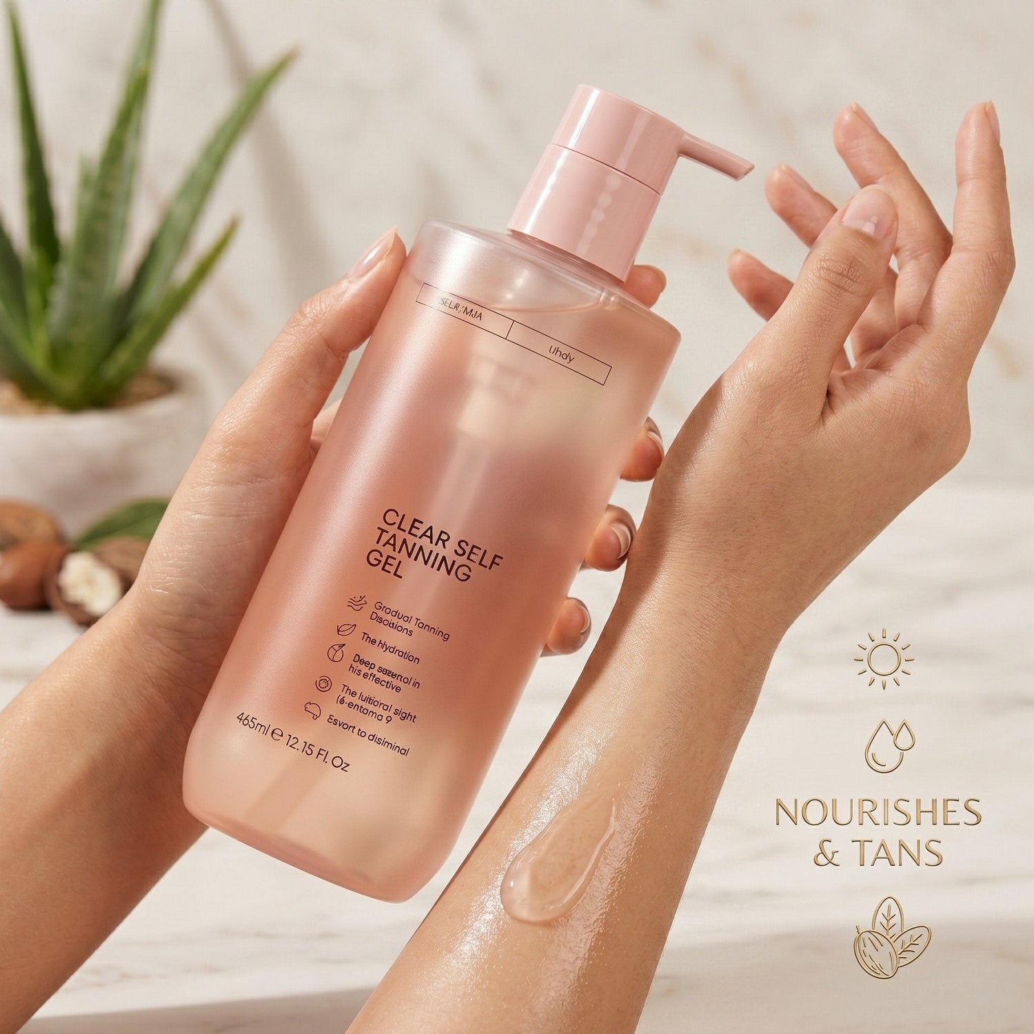 Completely clear self-tanning formula with no transfer or stains
