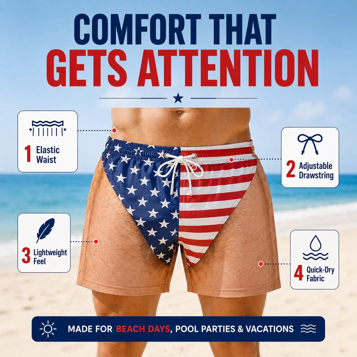 Zorveko Custom Funny Patriotic Men Swim Trunks image_with_text_6L7DaR:image:0