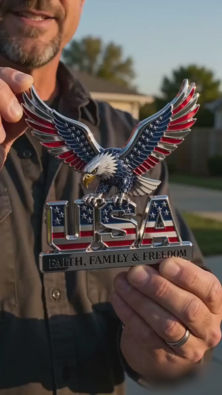 Zorveko 🇺🇸250th Anniversary- ★USA Faith, Family & Freedom★ Metal Emblem image_with_text_mDxXKe:image:0