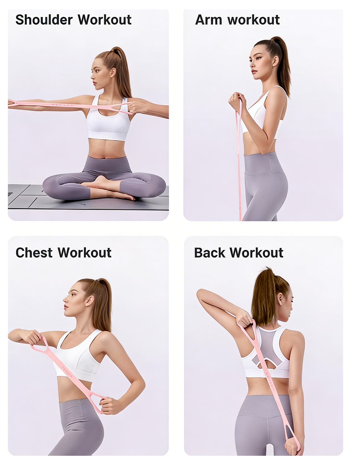 Zorveko Figure 8 Resistance Bands – Silicone Exercise Bands for Women image_with_text_6L7DaR:image:0