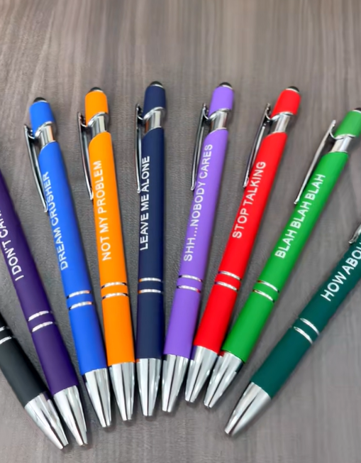 Zorveko 💝Funny Stress-Relief Daily Quotes Metal Ballpoint Pen Set (7 Pcs) | 🎁Office Christmas Gift Exchange testimonials_HYFz9F:image:2