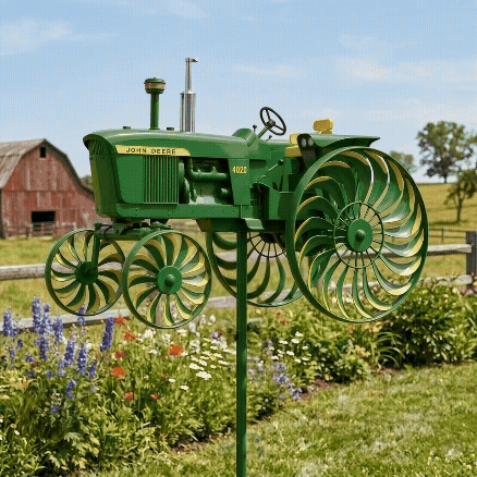 Zorveko Green Tractor Garden Wind Spinner image_with_text_mDxXKe:image:0
