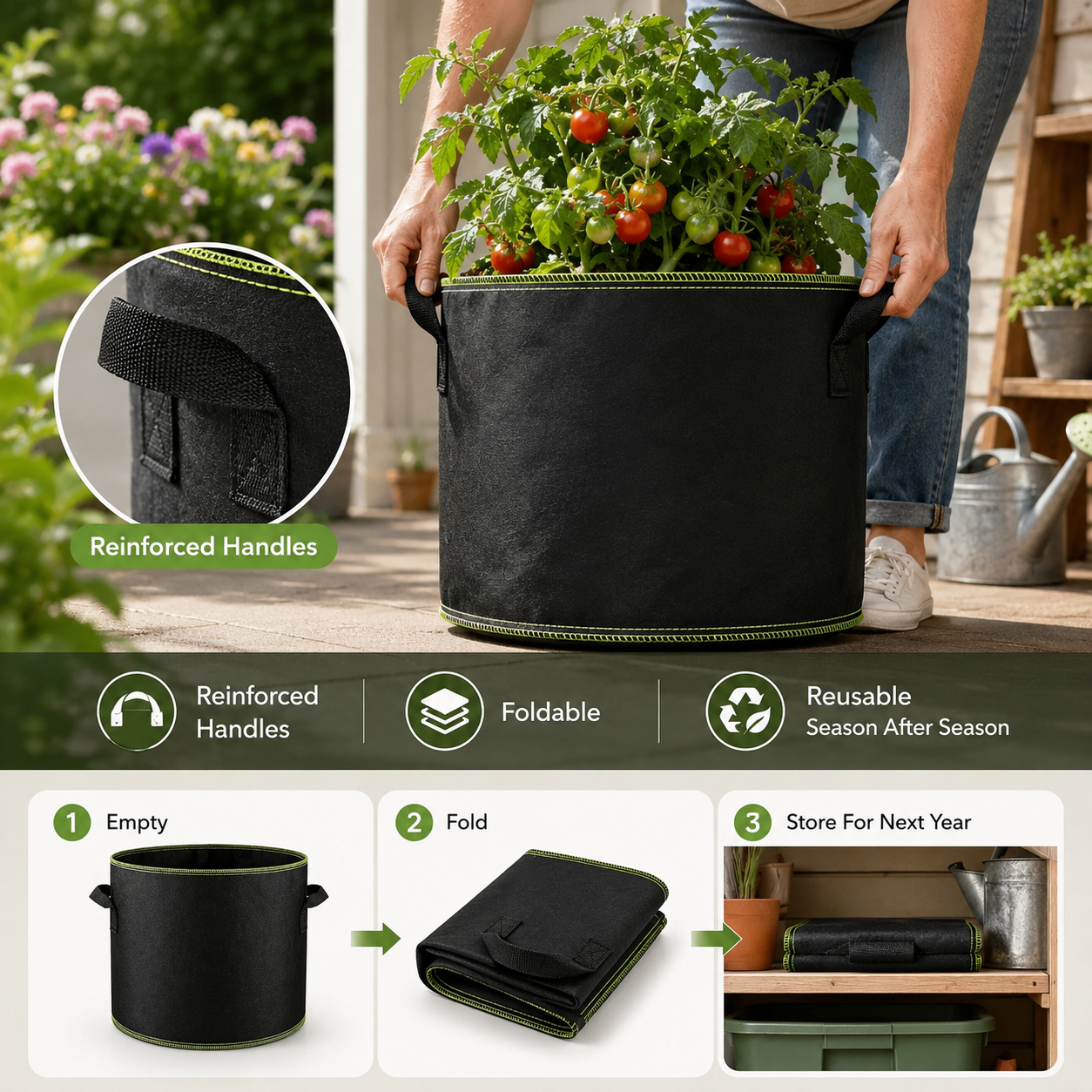 Zorveko 5-Pack 5 Gallon Grow Bags image_with_text_QwNQUL:image:0