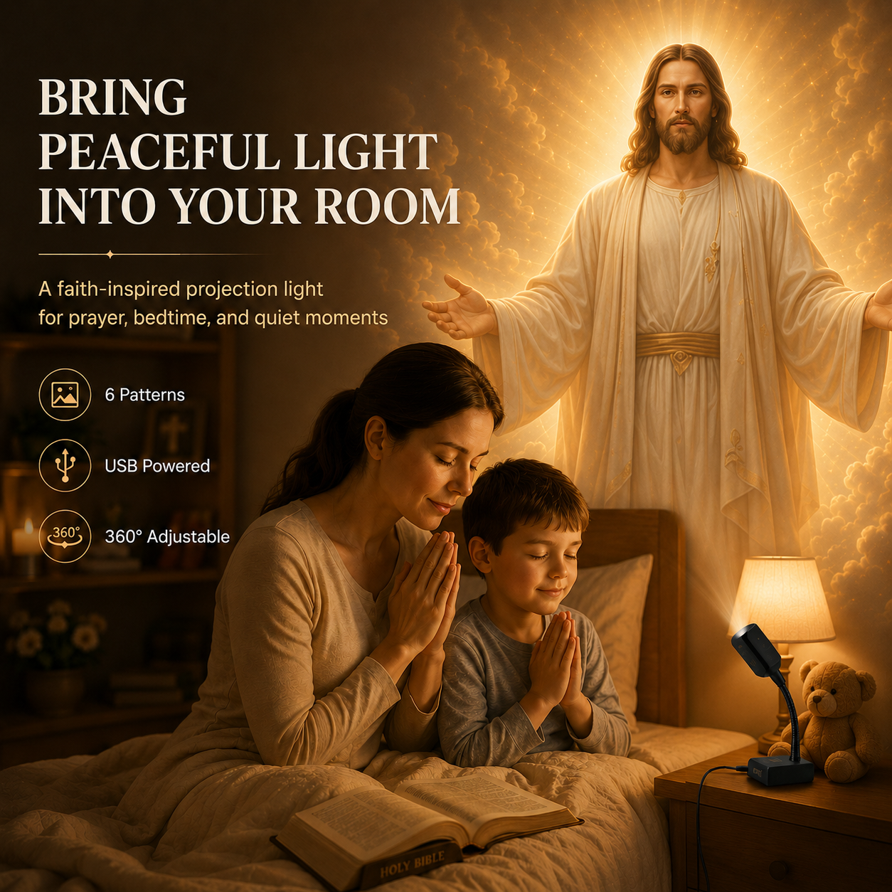 Zorveko Plug & Play Jesus Projection Night Light slideshow_hero_xf7MYf:image:1