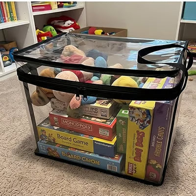 Zorveko Large Clear Storage Box with Hinged Lid – Heavy-Duty High Capacity Organizer testimonials_HYFz9F:image:1