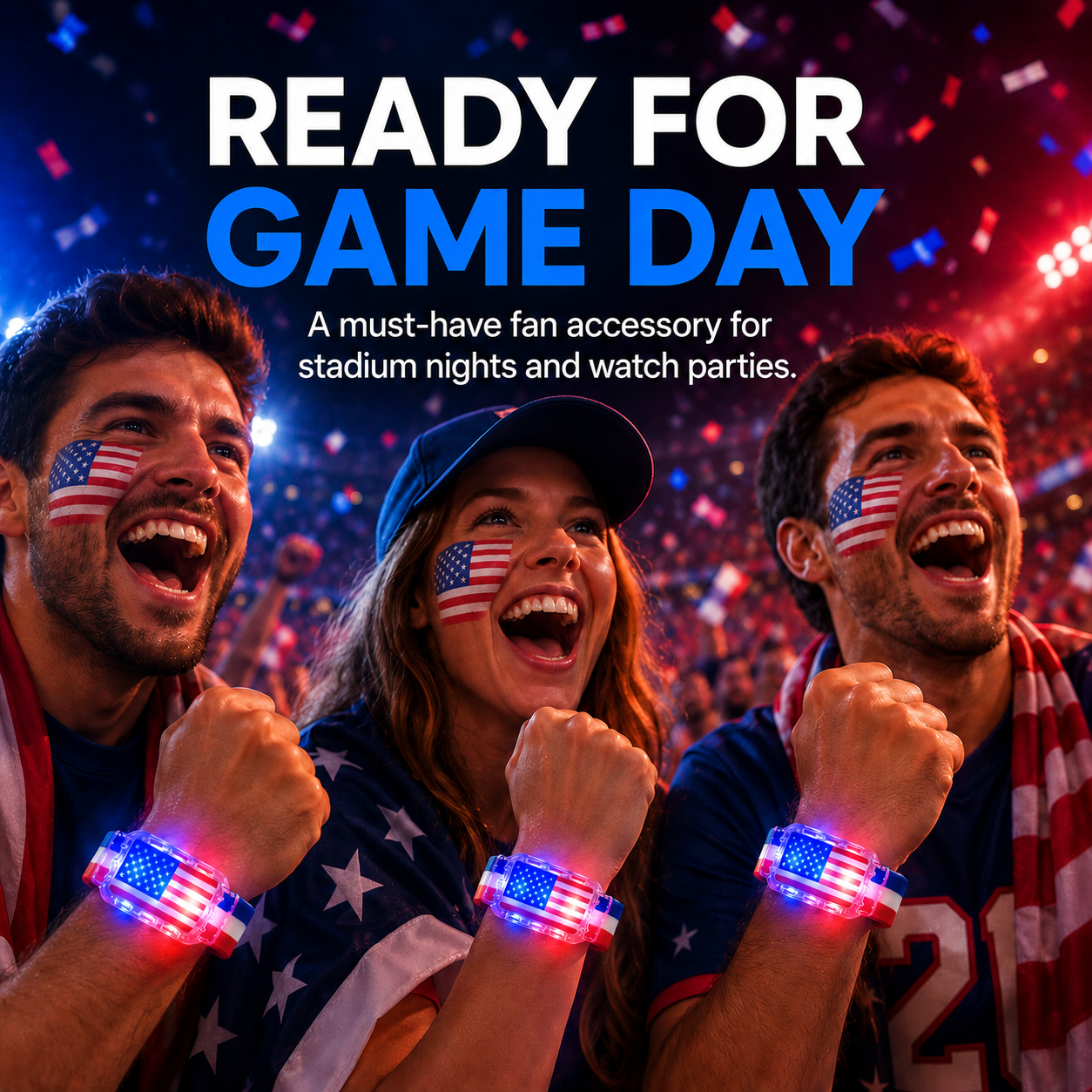 Zorveko LED Flag Wristband for Game Day & Watch Parties image_with_text_mDxXKe:image:0