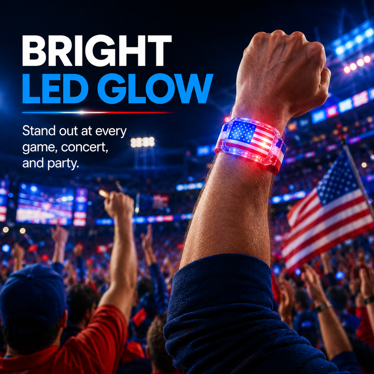 Zorveko LED Flag Wristband for Game Day & Watch Parties image_with_text_6L7DaR:image:0