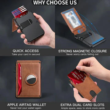 Zorveko Men's Business Wallet Credit Card Holder Pop Up Smart RFlD Blocking Slim Leather image_with_text_6L7DaR:image:0