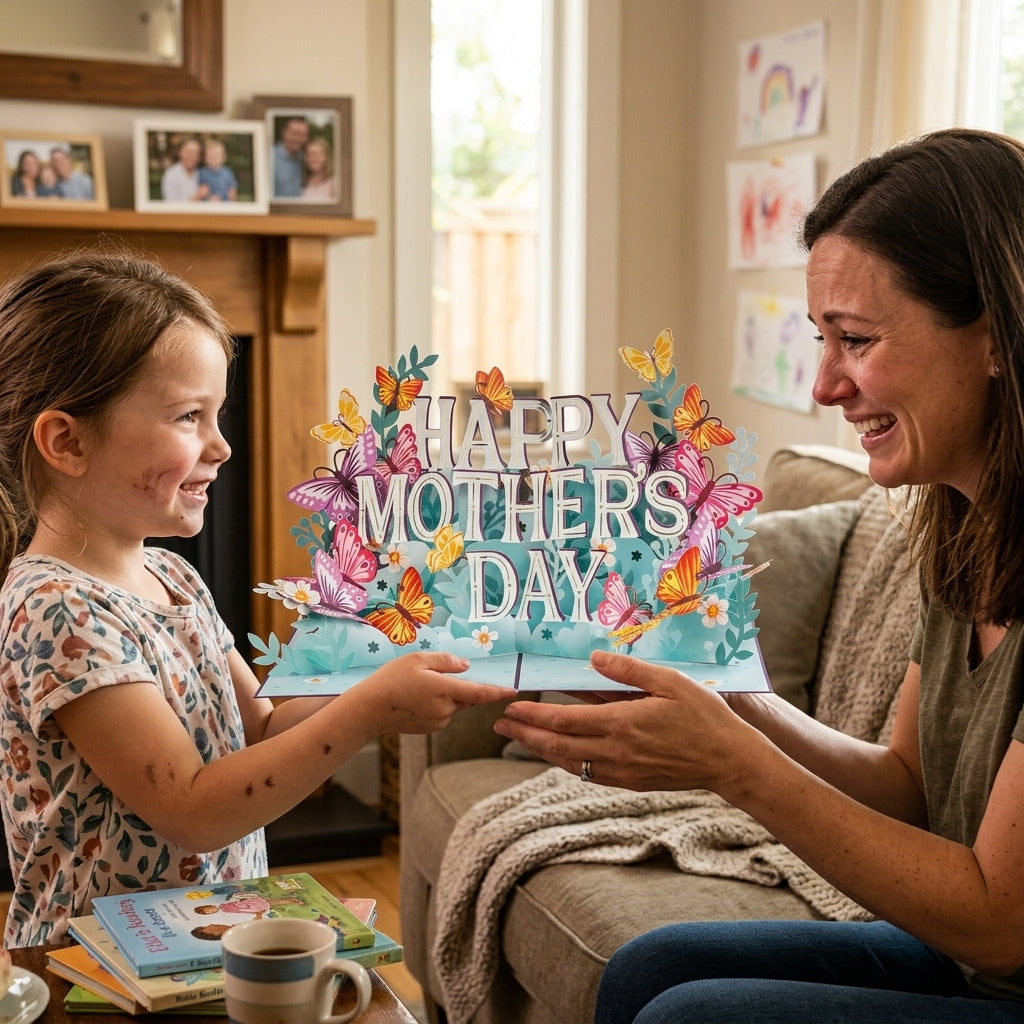 Zorveko Paper Love Mother's Day Card, Happy Mothers Day Pop Up Card 3D Design image_with_text_6L7DaR:image:0
