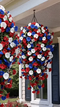 Zorveko Patriotic Hanging Flower Baskets – Artificial Outdoor Decor, No Maintenance image_with_text_mDxXKe:image:0