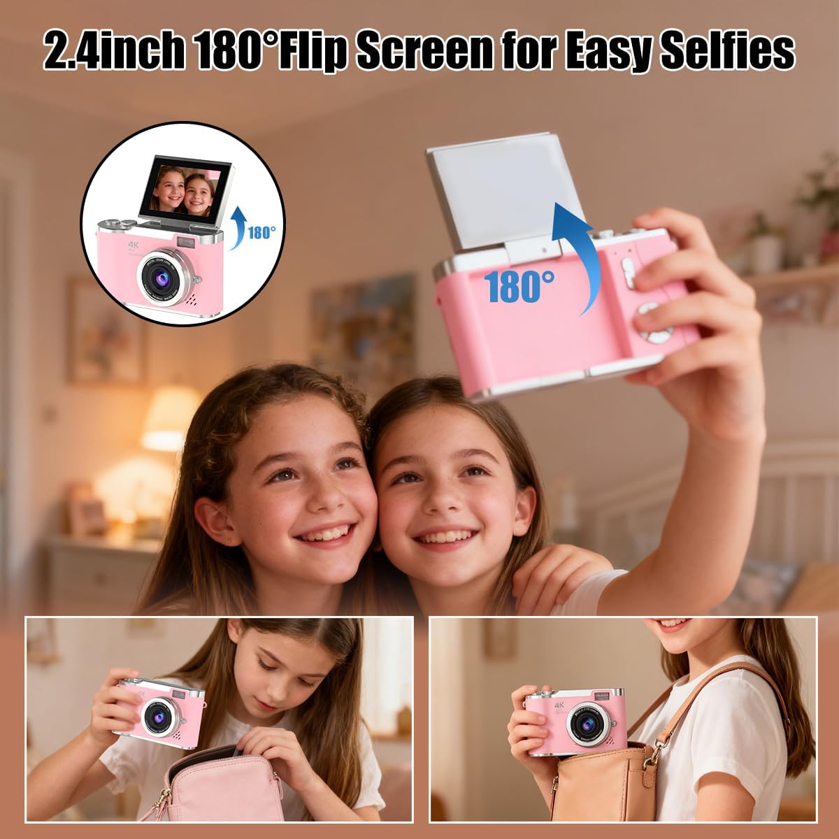 Zorveko Portable 1080P Flip Screen Camera – Compact Pocket Vlog Camera with 32GB image_with_text_mDxXKe:image:0