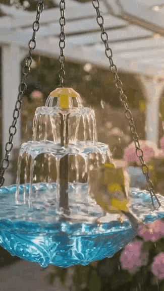 Zorveko Solar Cascade Hanging Bird Bath Fountain image_with_text_mDxXKe:image:0