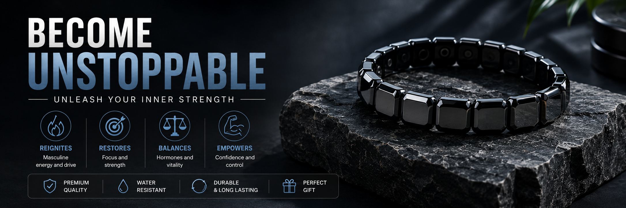 Zorveko HEMATITE BRACELET slideshow_hero_3ityek:image:0