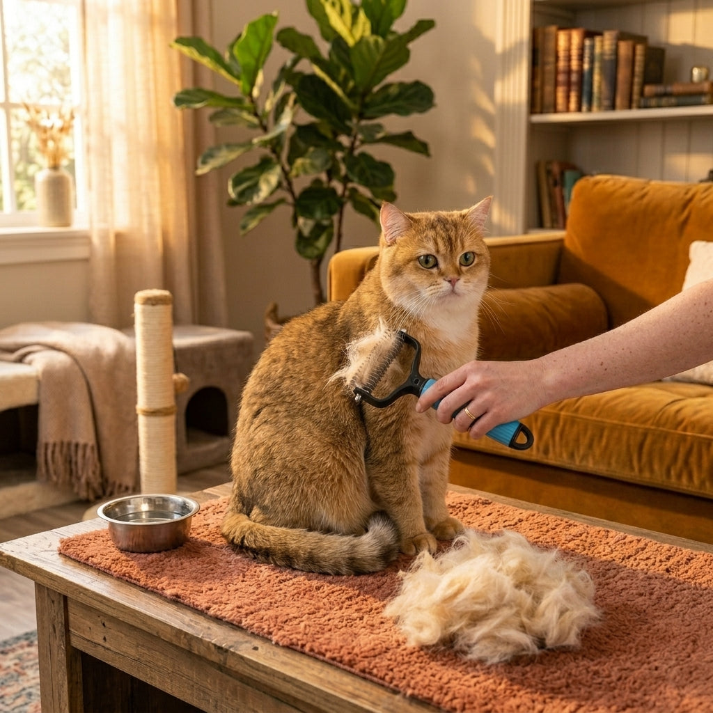 Zorveko 2-in-1 Pet Grooming Rake – Detangle, Deshed & Smooth Fur Easily image_with_text_QwNQUL:image:0