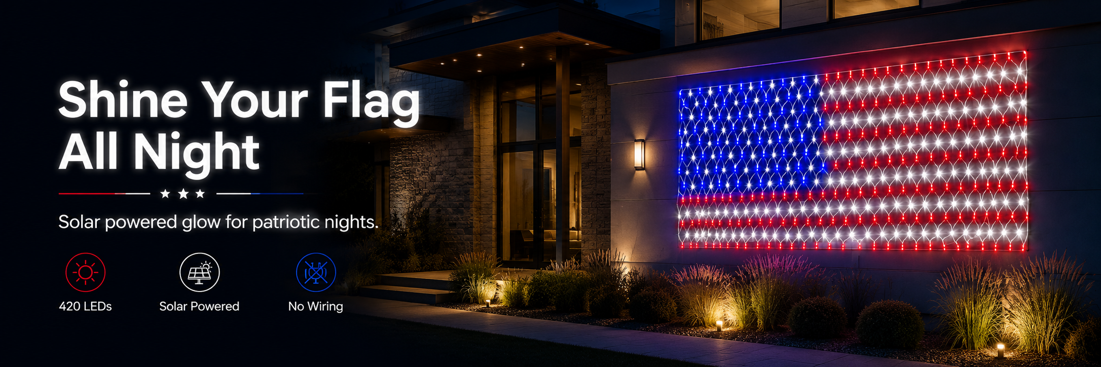 Zorveko Solar American Flag Lights Outdoor American Flag Net Lights slideshow_hero_3ityek:image:0